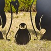 Penguin Family Stake Statue Simulation Vivid Hollow Iron Animal Stake