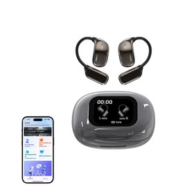 Xmenha AI Translation Earbuds with Touchscreen Open Ear Translator Headphones Wireless Bluetooth Sport with Screen Real Time Translator Headphones Translation Air Bone Conduction Wireless Headphones