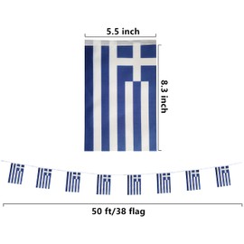 Greece Flags Greek Small Mini String Banner Flags Miniature Greece Flags Banners For Grand Opening, Olympics Festival,Grand Opening Sports Celebration Decorations (50 Feet 38 Flags)