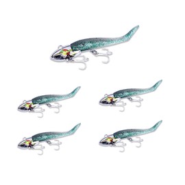 KAJIKI Vibration Jig Head Set KVJ-10 VIB JIG Sea Bass Flounder Worm Jig Head Shad Worm Lures Blue Compatible Metal Vibration Shad Body (KVJ-22 Sardine)