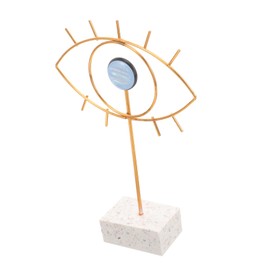 Mobestech 1Pc Modern Eye Shaped Decorative Ironwork Adornment for Home Furnishing Compact Desktop Ornament for Living Bedroom Office and Hotel Decor