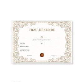 Frank Paperman | 1 x Certificate of Marriage | Original Wedding Gifts | Classic Design | Wedding Card | DIN A4 Format | Wedding Surprise Registry Office