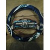 Custom SEATTLE MARINERS PENNANTS FLEECE STEERING WHEEL & REAR VIEW