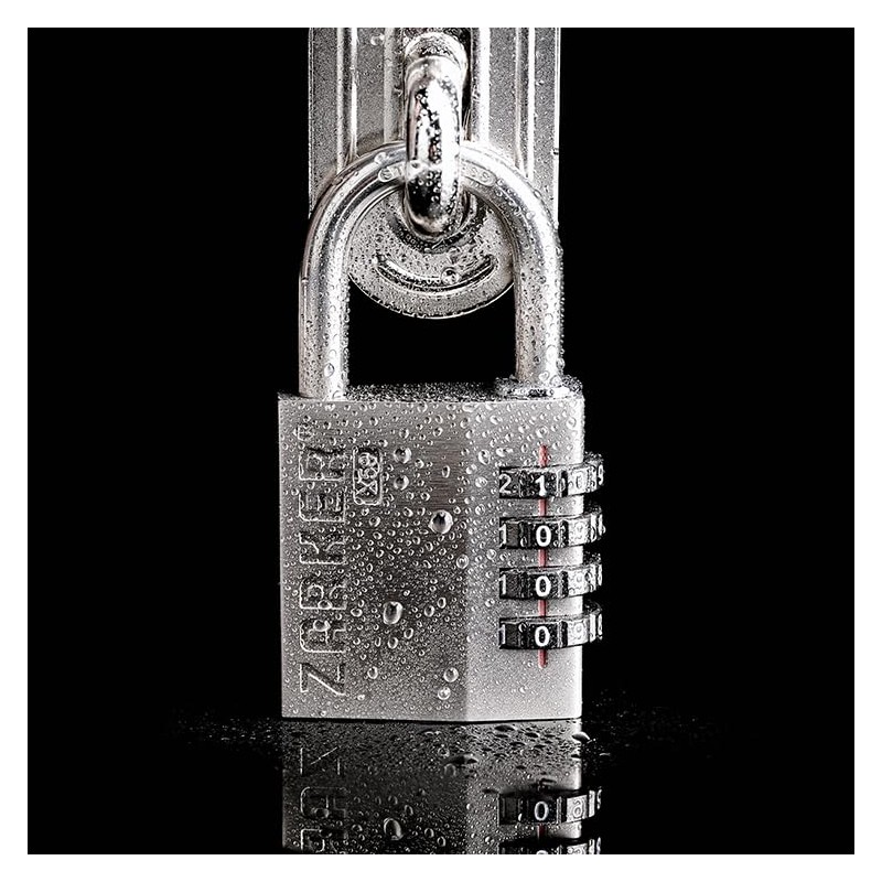 Zarker X50 4 Digit Stainless Steel Shackle Combination Lock, Anti