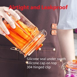 JILLMO Fermentation Jar, 700ml Fermenting Kit with Fermentation Weights and Airlocks, Pack of 2