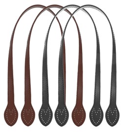 4Pcs PU Leather Purse Straps, 23 Inch Bag Handles Replacements, Sew On Purse Handle Band, with Sewing Holes for DIY Crocheted Bags, Tote Bag, Underarm Bags, Wallet Repair Making Supplies