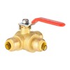 EFIELD 1/2" PUSH FIT 3 WAY BRASS BALL VALVE, FULL