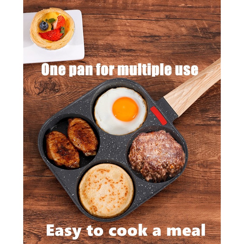 HUPECHAM 4-Cup Egg Pan Nonstick, and Granite Egg Frying Pan,