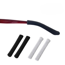 2 Pairs of Glasses Ear Pads Glasses Non-Slip Glasses Ear Cushion Pads Glasses Ear Grips Knitting Non-Slip Glasses Temple, black/grey
