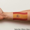 'Waving Spanish Flag' Temporary Tattoo - Water Resistant, Skin-Safe, Non-Toxic