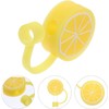 Yellow lemon Straw Cover Cap Reusable Silicone Straw Toppers Drinking