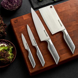 NEWMATIC 4-PCS kitchen knife set, stainless steel chef's knife set .The anti slip handles have a comfortable, secure grip, and the blades are razor sharp