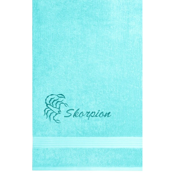 Lashuma Linz Embroidered Hand Towel with Scorpion Zodiac Sign 70