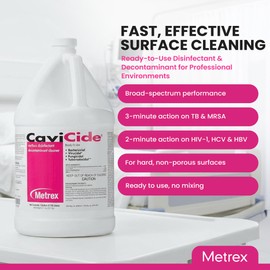 Metrex CaviCide Surface Disinfectant Cleaner, 13-1000 – Multi-Purpose Disinfectant, Decontaminant & Cleaner for Medical Devices, NICU, Operating Rooms, Patient Care Areas, Labs, Schools – 1 Gallon