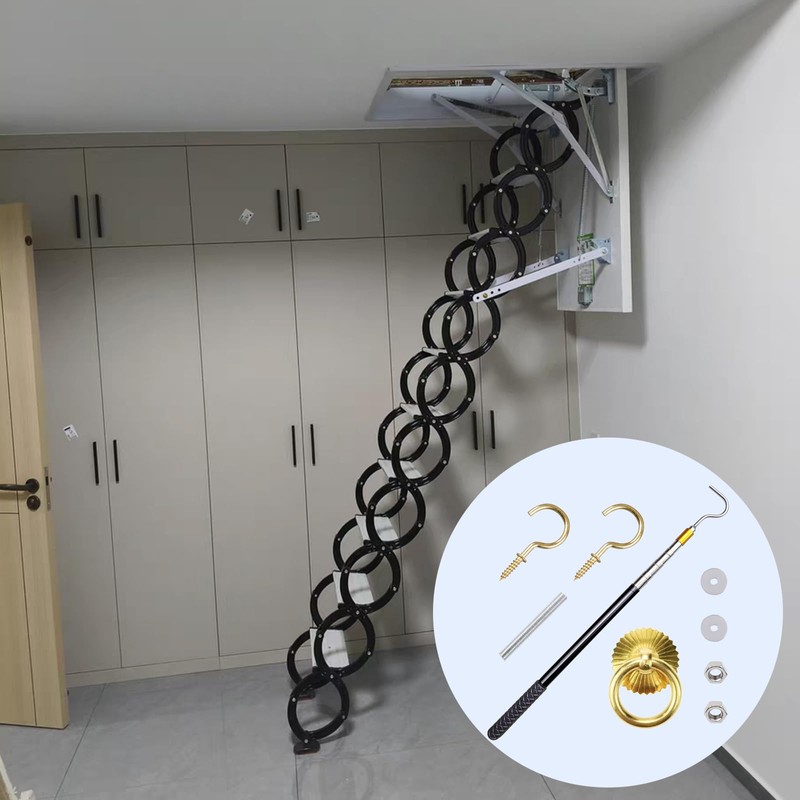 Attic Ladder Pull Down System Set,Staircase Pull-Down System Tool,Adjustable Attic