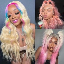 613 Lace Front Wig Human Hair 13x4 Body Wave Blonde Lace Front Wigs Human Hair 613 HD Lace Frontal Wig Pre Plucked With Baby Glueless Hair (613 Body Wave Lace Front Wigs Human Hair, 24 Inch)