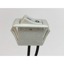 On Off Rocker Switch for Under Cabinet Fixture - Zing Ear ZE-204 - White