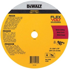 DEWALT - 9 x 5/64 in. x 7/8 T1 Flexvolt Cutoff Wheel