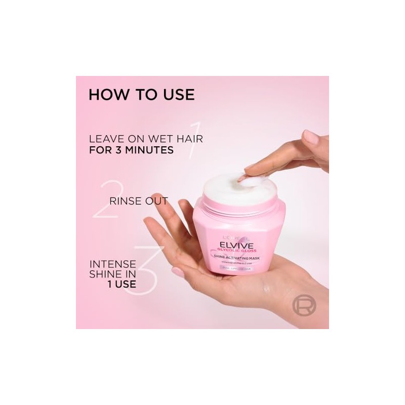 L'Oréal Paris Elvive Glycolic Gloss Shine Activating Hair Mask, With