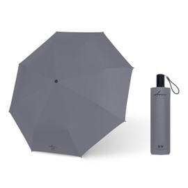 Ambra UV: Automatic Umbrella with UV Protection Windproof Pocket Umbrella for Rain and Sun 330g 27 x 6 cm, darkgray
