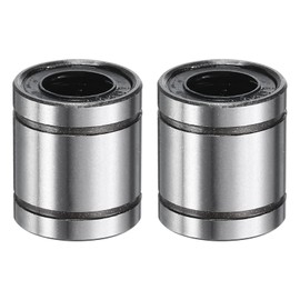 sourcing map 2Pcs LM8UU Linear Bearing 8mm Bore 15mm OD 17mm Length Linear Ball Bearings Double Side Rubber Sealed Bearing Steel for CNC Machine 3D Printer Food Packaging Machine