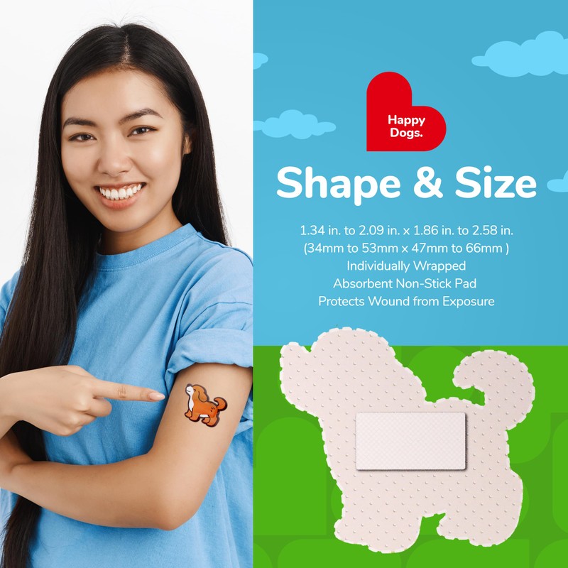 BioSwiss Bandages, Dog Shaped Self Adhesive Bandages, Latex Free Sterile