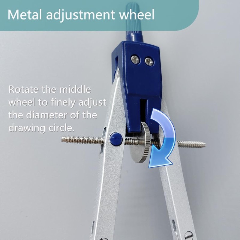 Metal Compass and Ruler Geometry Set,Drawing Compass,Drafting Compass,Extension Leg,Compass Geometry