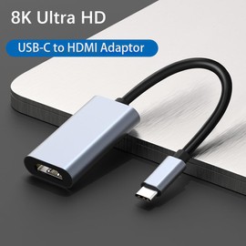 USB C to HDMI 8K Adapter, LYSYOL Type-C to HDMI Converter, Compatible with Thunderbolt 3, DP 1.2/1.4 alt Mode Support 8K 60Hz, 3D, Copy & Extended Display for Laptop, MacBook Pro, UHDTV, etc