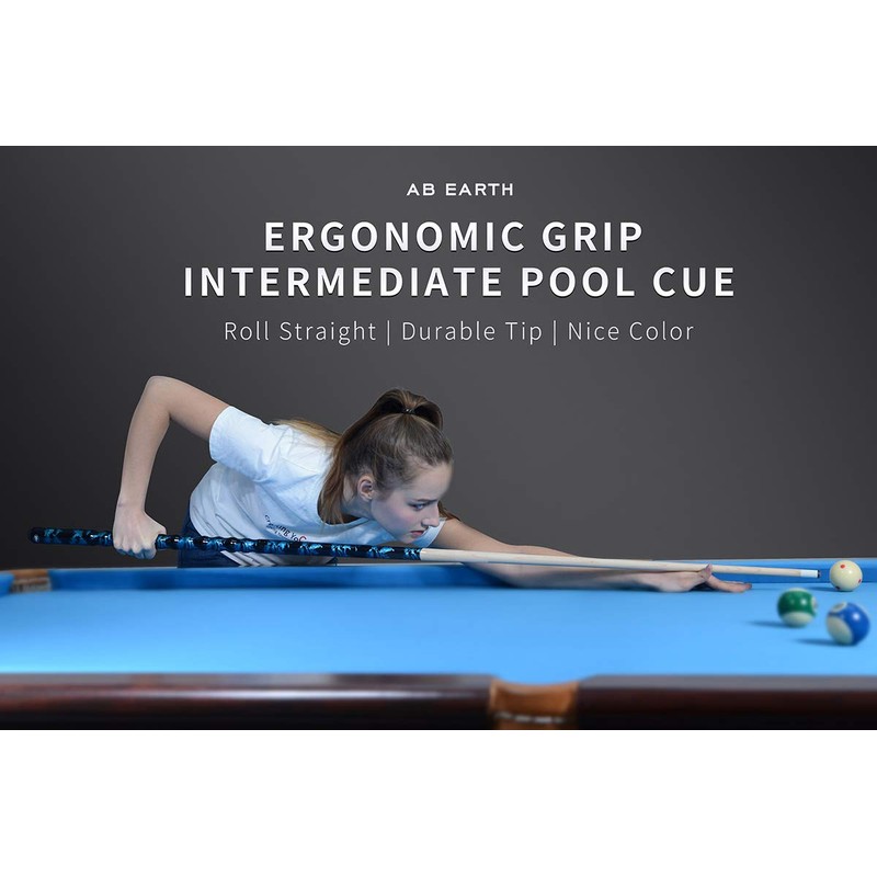 AB Earth 58" Pool Cue/Pool Stick Ergonomic Design Hardwood Canadian