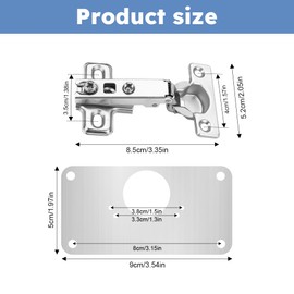 8PCS 26mm Cabinet Hinges, Wardrobe Hinges with 4 Pcs Hinge Repair Plate, Embedded Furniture Hinges Full Overlay for Kitchen Bathroom Cabinet Closet Hinges with Screws ﻿