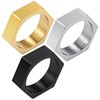 Hexagon Geometric Ring for Men Women：Mens Silver Stainless Steel Cool