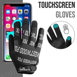 WESTWOOD FOX Work Gloves Utility Safety Gloves Non Slip Mechanic Gloves Firm Grip Touchscreen Mens Women Lightweight Working Gloves Wielding Builders (Black, XL)