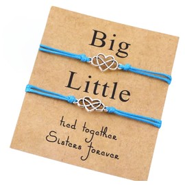 Big Sister Little Sister Card Infinity Wish Bracelets Set for 2 (Blue) Miss Fit Boutique