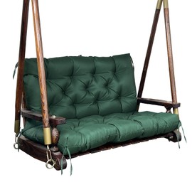 QLWY-MQL Porch Swing Replacement Cushions: 2-3 Seater Outdoor Waterproof Swing Cushions with Ties - Thick Swing Cushion with Backrest for Garden Patio Furniture Loveseat