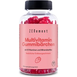 Multivitamin Gummy Bears for Children – 120 Gummies with 13 Essential Vitamins & Minerals Including Vitamin C, D3, Biotin, Folic Acid & Zinc – Delicious Strawberry Flavour – Daily Immune & Growth Support