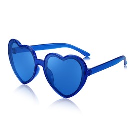 FEISEDY Heart Shaped Sunglasses Party Glasses Disco Transparent Candy Color Trendy Love Glasses B4124