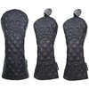 Golf Headcover Driver Cover for Wood FW Cover for Utility UT Cover with Skeleton Diamond Conversion Dug (Black Diamond, 3-Piece Set (DR*1+FW*2))