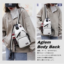 Aglem Men's Body Bag, Shoulder Bag, Cross-body, Cross-body, One-Shoulder, 2-Way Backpack, Large Capacity, Storage, red