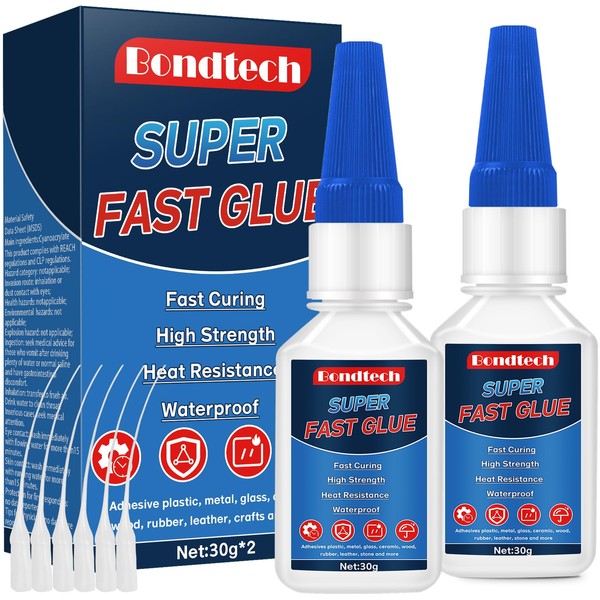 Super Glue 30 g*2, Superglue All Purpose, Instant Glue with