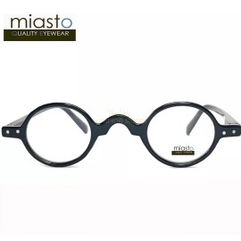 Miasto Eyewear (6 PAIRS) MIASTO SMALL MINI OVAL ROUND RETRO READERS READING GLASSES +2.75 BLACK
