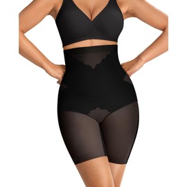 OEAK Womens Tummy Control Shapewear SuperPower High Waisted Butt Lift girdles Body Shaper Thigh Slimmer Seamless Shapewear Black M