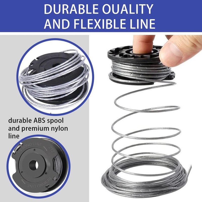2 PCS Strimmer Spool, 1.65 mm/4.9 m Strimmer String, Trimmer