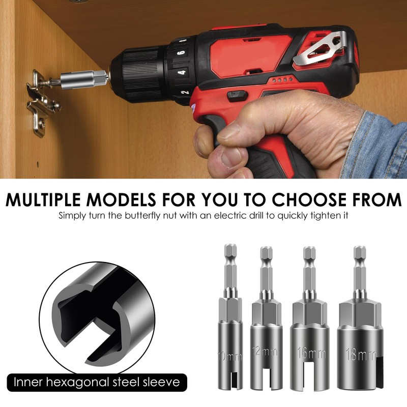 4 Pack Hex Shank Nut Driver Safe High Efficient Wing