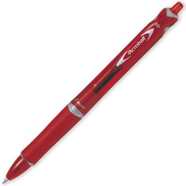 Pilot Acroball Retractable Ballpoint Pen - Begreen Range 79% Recycled - Pack of 3 Pens - Medium 1.0mm Nib - Ideal for Writing, School, Home, Revision, Office. (Red)