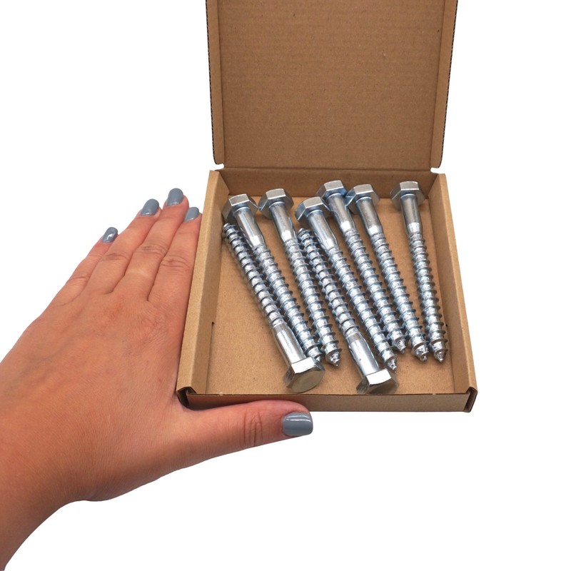 SKIR'CO (8 pcs) DIN 571 Zinc Plated Steel Hexagon Head