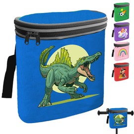 AUNGKWANG Children's Handlebar Bag, Bicycle Bag, Children's Bicycle, Bicycle Handlebar Bag with Reflectors and Dinosaur Motif, Bicycle Basket, Bicycle Bag, Handlebar Basket, for Balance Bike, Scooter