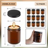 12 Pack Amber Glass Jars, 8 Oz Thick Amber Round