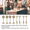 8Pcs Branch Design Coffee Spoon Stainless Steel Fruit Fork Dessert