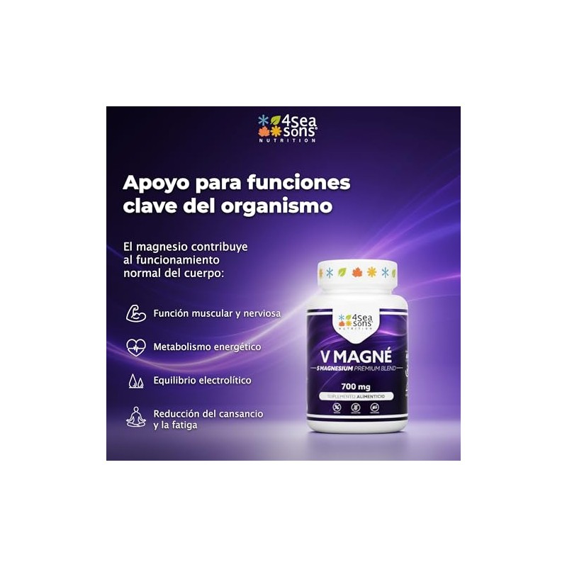 Multi Magnesio Formas Complejo Gluconato Citrato Glicinato Malato Taurato Cápsulas