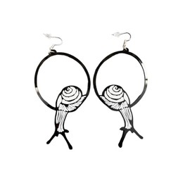 Big Black Acrylic Dangle Earrings Cute Snail Drop Earrings Asymmetric Funny Lovely Animal Earrings